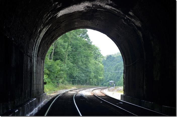 That is abandoned West End Tower in the distance. CSX New Kingwood Tunnel West End WV. View 3.